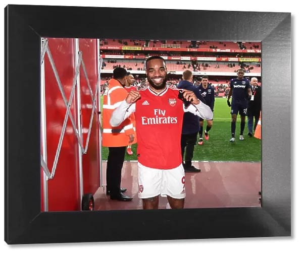 Alexis Lacazette Celebrates Goal: Arsenal FC vs West Ham United, Premier League 2019-2020