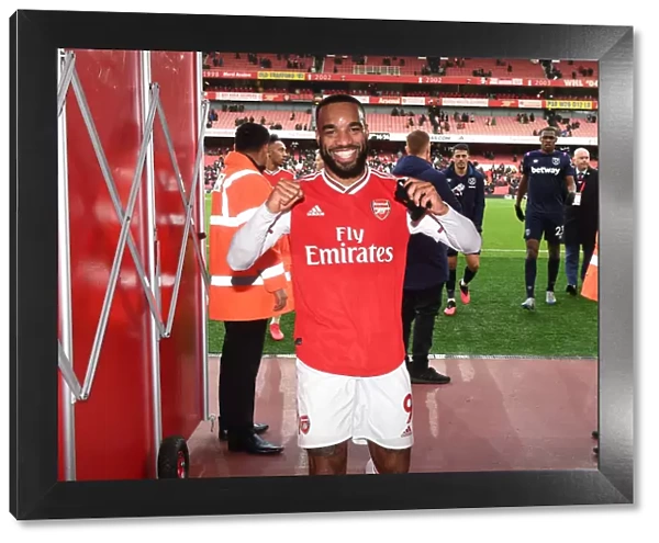 Alexis Lacazette Celebrates Goal: Arsenal FC vs West Ham United, Premier League 2019-2020