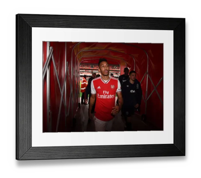 Framed Print : Aubameyang's Emotional Reaction: Arsenal's Dramatic Win Against West Ham United, Premier League 2019-2020