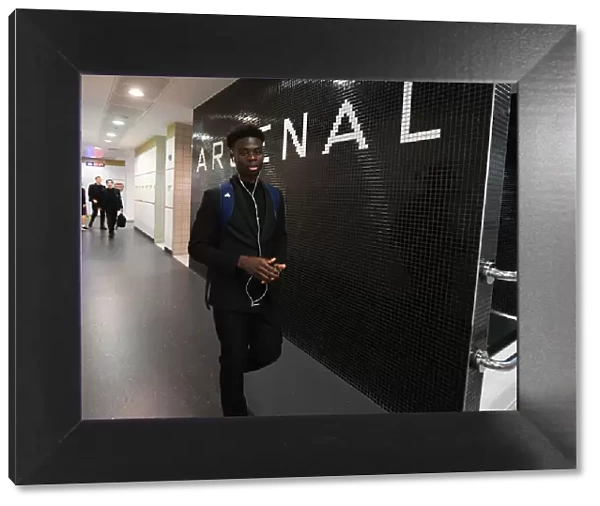 Arsenal's Bukayo Saka in the Changing Room Before Arsenal v West Ham United (2019-20)