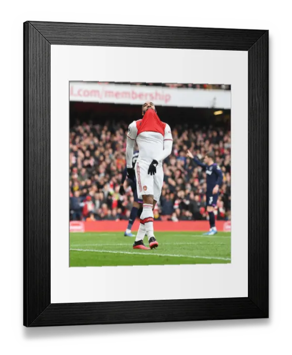 Framed Print : Arsenal's Lacazette Goal Disallowed: Arsenal FC vs West Ham United, Premier League 2019-20