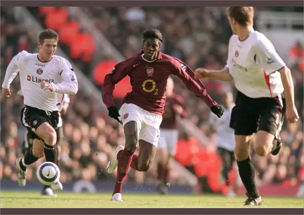 Emmanuel Adebayor (Arsenal) Bryan Hughes (Charlton)
