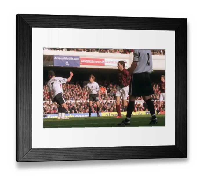 Framed Print : Robert Pires scores Arsenals 1st goal past Radostin Kishishev (Charlton)