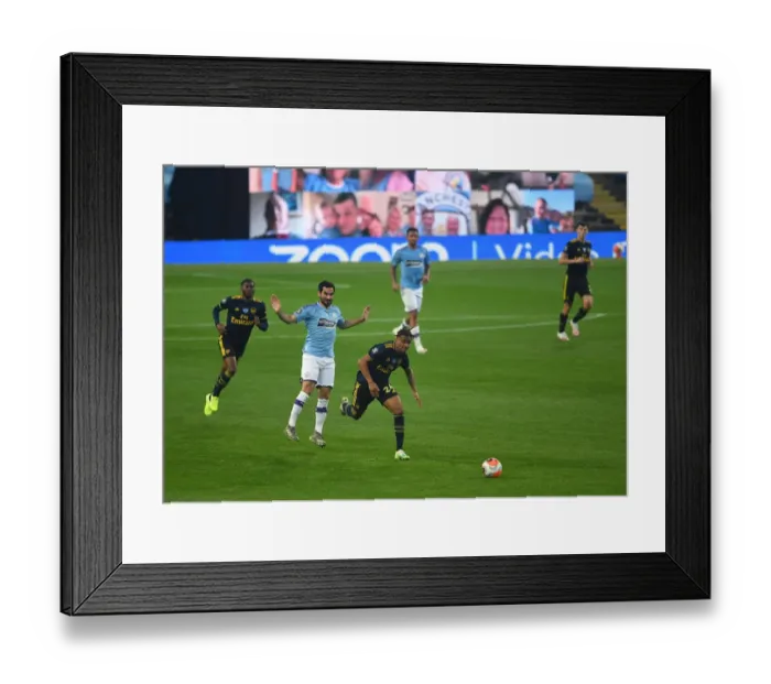 Framed Print : Clash at the Etihad: Nelson vs. Gundogan - Manchester City vs. Arsenal, Premier League 2019-20