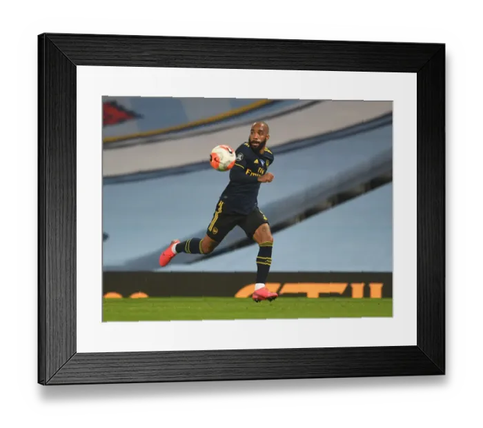 Framed Print : Alexandre Lacazette Faces Manchester City: Arsenal vs. Manchester City Premier League Clash (2019-20) Framed Print : Alexandre Lacazette Faces Manchester City: Arsenal vs. Manchester City Premier League Clash (2019-20)