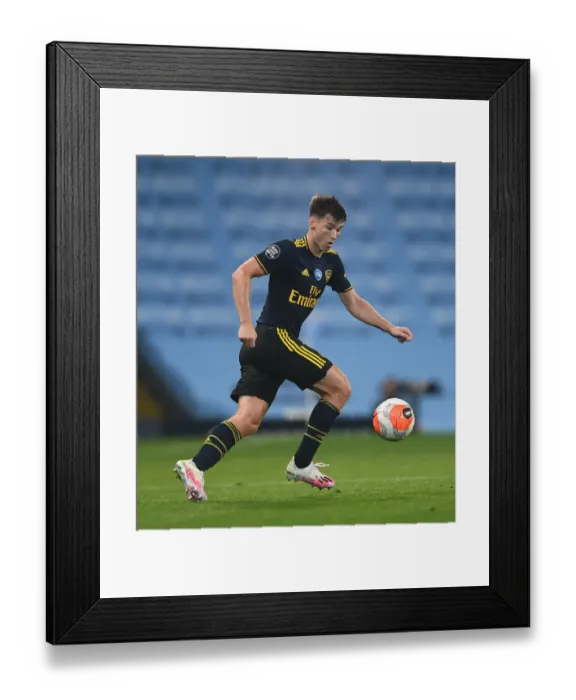 Framed Print : The Battle at Etihad: Kieran Tierney Faces Manchester City in Premier League Showdown, 2019-2020