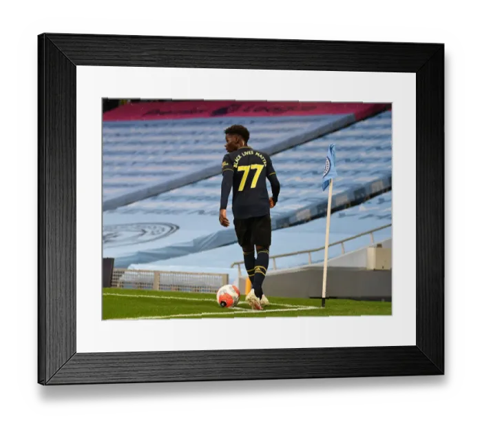 Framed Print : Bukayo Saka in Action: Manchester City vs. Arsenal, Premier League 2019-2020 - The Young Star Shines at Etihad Stadium Framed Print : Bukayo Saka in Action: Manchester City vs. Arsenal, Premier League 2019-2020 - The Young Star Shines at Etihad Stadium