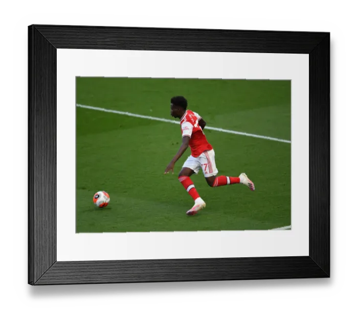 Framed Print : Bukayo Saka in Action: Brighton & Hove Albion vs Arsenal FC, Premier League 2019-2020