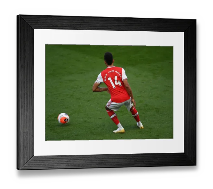 Framed Print : Pierre-Emerick Aubameyang in Action: Arsenal vs. Brighton & Hove Albion, Premier League 2019-2020