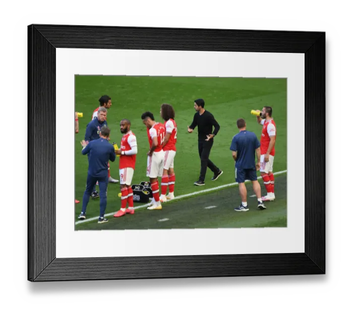 Framed Print : Mikel Arteta Coaches Dani Ceballos during Arsenal's Match against Brighton & Hove Albion (2019-2020) Framed Print : Mikel Arteta Coaches Dani Ceballos during Arsenal's Match against Brighton & Hove Albion (2019-2020)