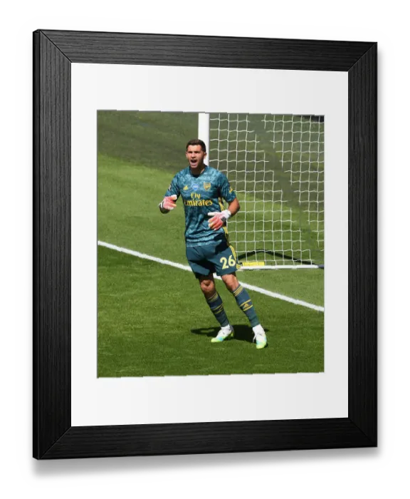 Framed Print : Emi Martinez in Action: Brighton & Hove Albion vs. Arsenal FC, Premier League 2019-2020