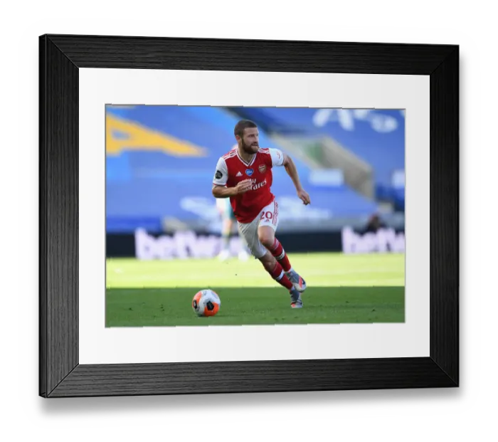 Framed Print : Mustafi in Action: Arsenal vs. Brighton & Hove Albion, Premier League 2019-2020