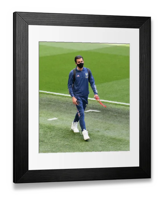 Framed Print : Dani Ceballos Arrival at Brighton & Hove Albion Stadium: Arsenal FC vs. Brighton Premier League Clash (2020)