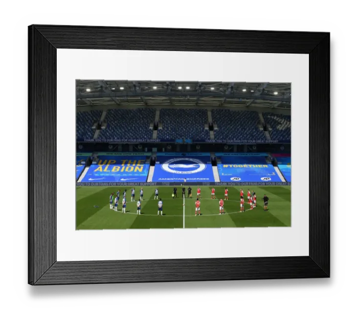 Framed Print : Pre-Match Silence: Brighton & Hove Albion vs. Arsenal FC, Premier League 2019-2020