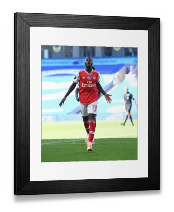 Framed Print : Pepe's Goal: Arsenal Triumphs Over Brighton in Premier League Clash (2020)