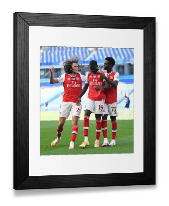 Framed Print : Pepe's Goal Celebration: Arsenal's Win Against Brighton & Hove Albion (2019-2020)