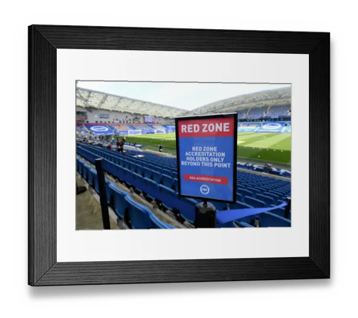 Framed Print : Red Zone: Brighton & Hove Albion vs. Arsenal FC - Premier League (2020) Framed Print : Red Zone: Brighton & Hove Albion vs. Arsenal FC - Premier League (2020)