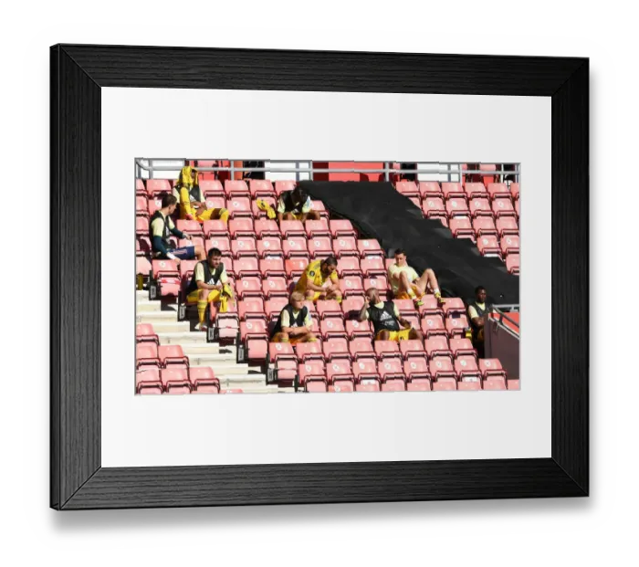 Framed Print : Arsenal Subs Ready: Southampton vs Arsenal, Premier League 2019-2020