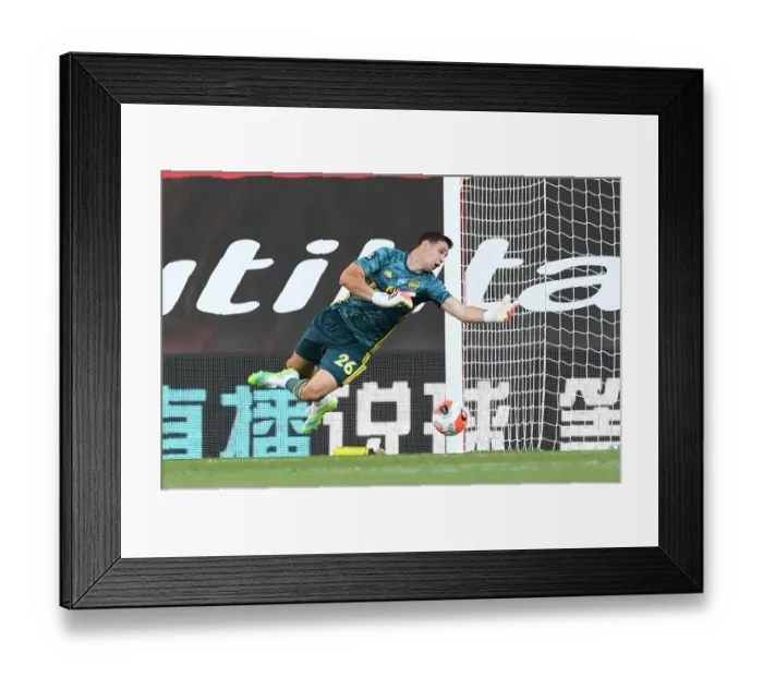 Framed Print : Emi Martinez in Action: Southampton vs. Arsenal, Premier League 2019-2020 - Arsenal Goalkeeper's Determined Performance Framed Print : Emi Martinez in Action: Southampton vs. Arsenal, Premier League 2019-2020 - Arsenal Goalkeeper's Determined Performance