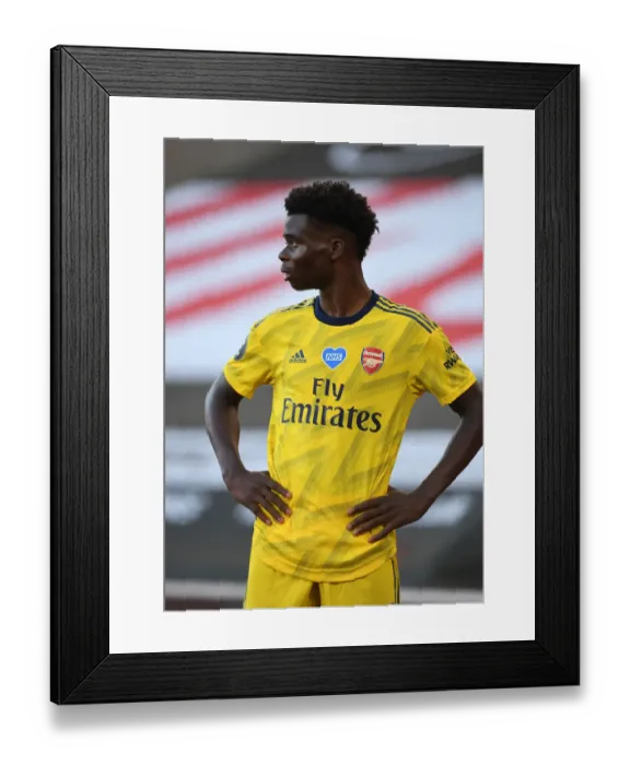 Framed Print : Bukayo Saka in Action: Arsenal vs. Southampton, Premier League 2019-2020