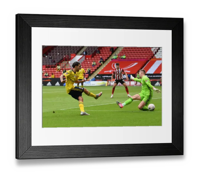 Framed Print : Dani Ceballos Scores Arsenal's Second Goal in FA Cup Quarterfinal vs Sheffield United