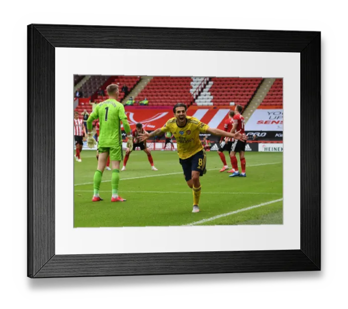 Framed Print : Dani Ceballos Scores Arsenal's Second Goal in FA Cup Quarterfinal vs Sheffield United
