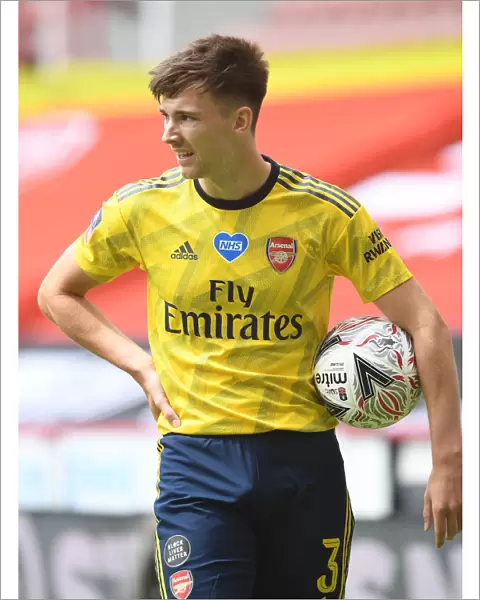 SHEFFIELD, ENGLAND - JUNE 28: Kieran Tierney of Arsenal during the FA Cup Fifth Quarter Final match between Sheffield