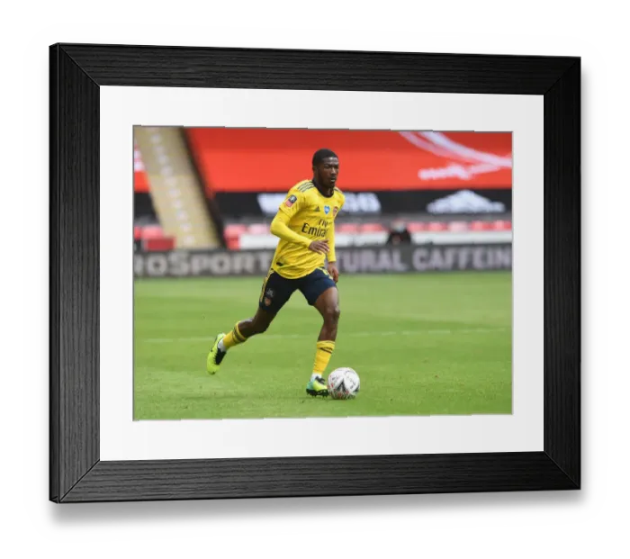Framed Print : Arsenal's Ainsley Maitland-Niles in Action: FA Cup Quarterfinal Showdown vs Sheffield United