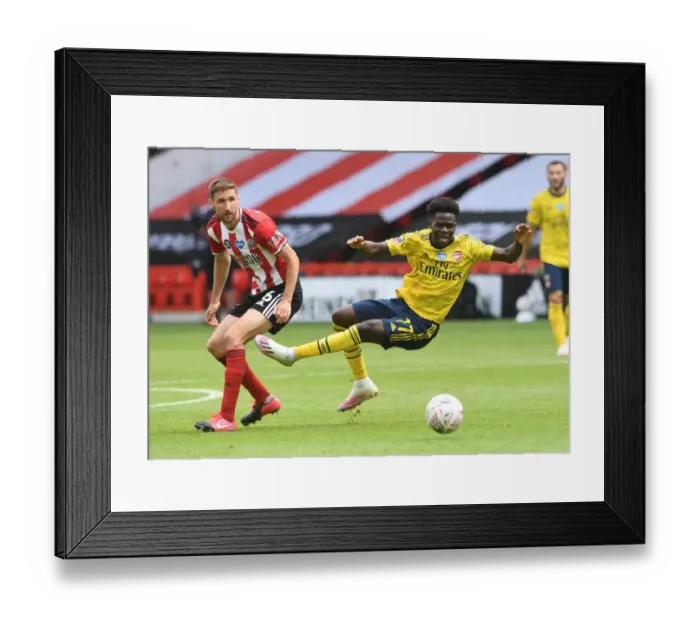 Framed Print : FA Cup Quarterfinal: Saka Foul by Basham - Sheffield United vs. Arsenal