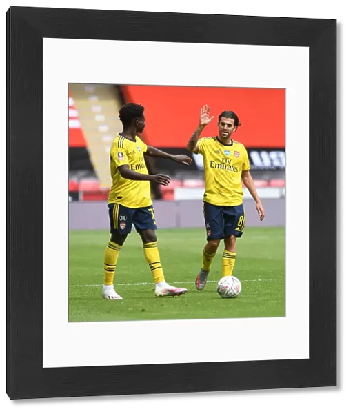 Arsenal's Bukayo Saka and Dani Ceballos Celebrate FA Cup Quarterfinal Victory over Sheffield United