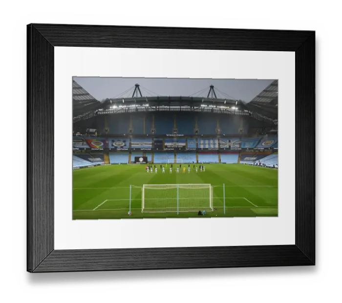 Framed Print : Pre-Match Silence: Manchester City vs. Arsenal - Honoring the Moment (June 2020) Framed Print : Pre-Match Silence: Manchester City vs. Arsenal - Honoring the Moment (June 2020)