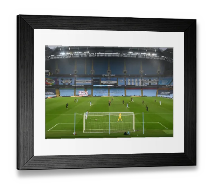Framed Print : Manchester City vs. Arsenal: Premier League Clash at Etihad Stadium (2019-20)