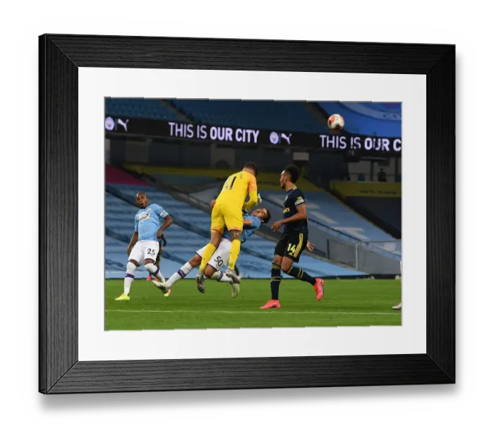 Framed Print : Manchester Derby Drama: Eric Garcia, Ederson Clash in Intense Arsenal-Man City Showdown (Premier League 2019-20) Framed Print : Manchester Derby Drama: Eric Garcia, Ederson Clash in Intense Arsenal-Man City Showdown (Premier League 2019-20)