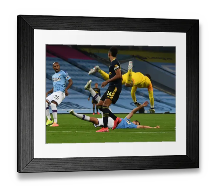 Framed Print : Manchester Derby: Clash between Ederson and Garcia at Etihad Stadium - Manchester City vs Arsenal, Premier League 2019-20 Framed Print : Manchester Derby: Clash between Ederson and Garcia at Etihad Stadium - Manchester City vs Arsenal, Premier League 2019-20