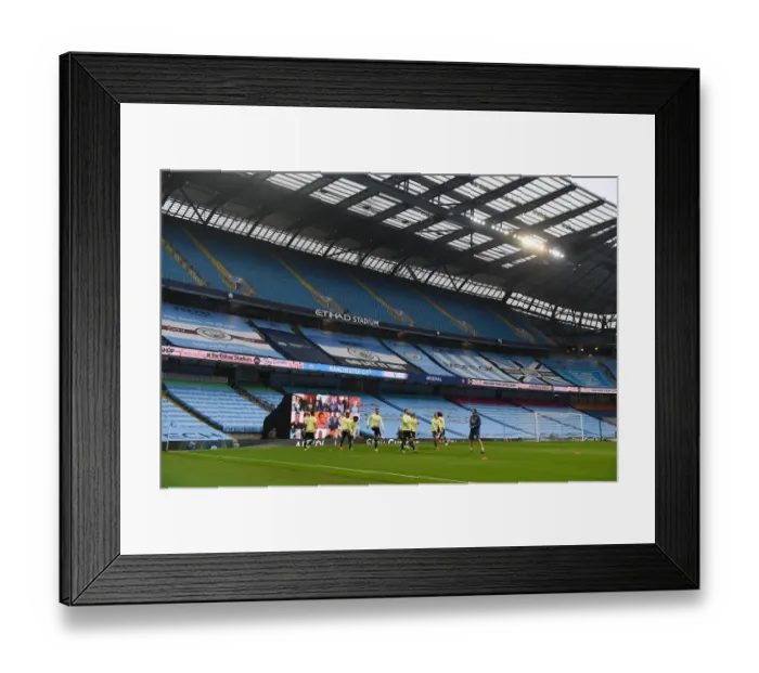 Framed Print : Arsenal FC vs Manchester City: Premier League Showdown - Warm-Up at Etihad Stadium Framed Print : Arsenal FC vs Manchester City: Premier League Showdown - Warm-Up at Etihad Stadium