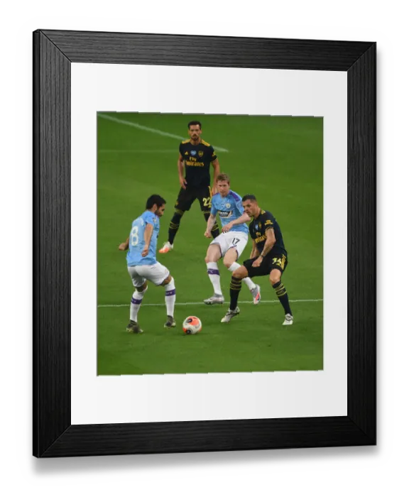 Framed Print : Xhaka vs. Gundogan-De Bruyne: Manchester City vs. Arsenal FC - Premier League Showdown (2019-20)