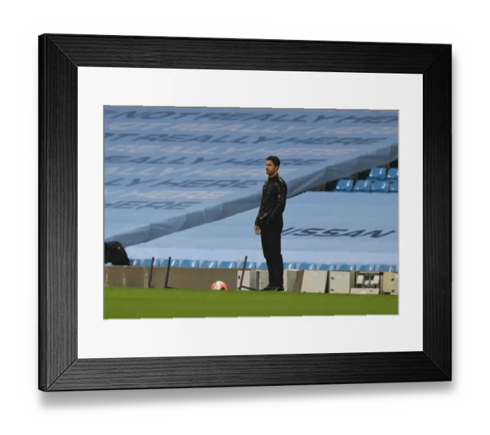 Framed Print : Mikel Arteta at Manchester City vs Arsenal FC - Premier League Showdown (2019-20)