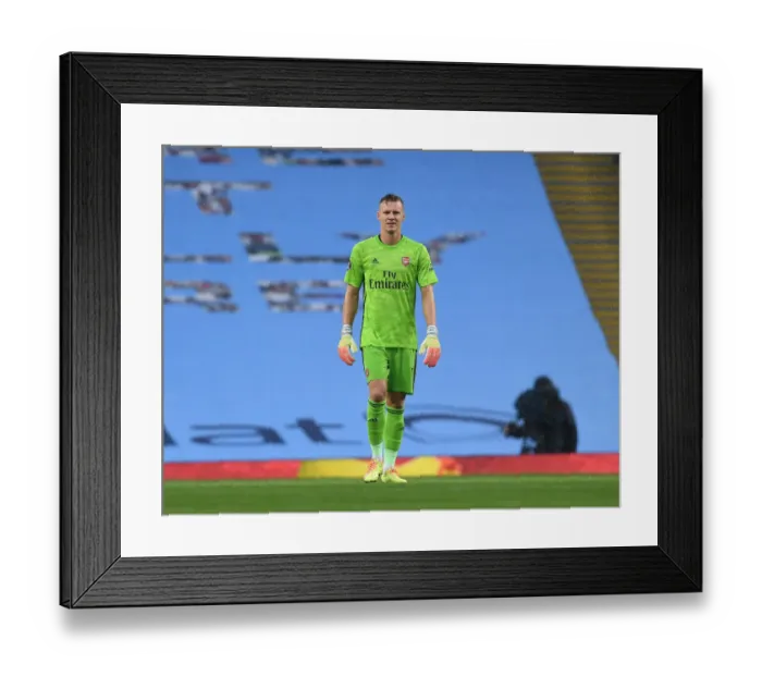 Framed Print : Arsenal's Bernd Leno Faces Manchester City in Premier League Showdown (2019-20)