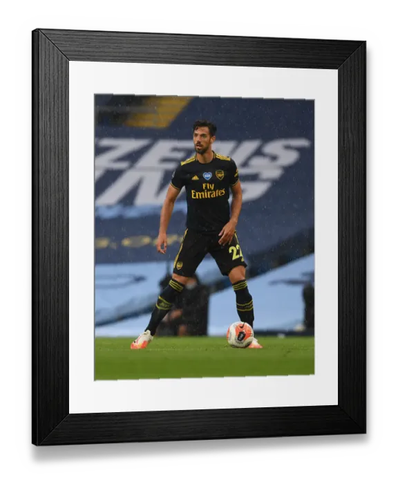 Framed Print : Arsenal's Pablo Mari Faces Off Against Manchester City in Premier League Showdown Framed Print : Arsenal's Pablo Mari Faces Off Against Manchester City in Premier League Showdown