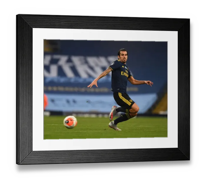 Framed Print : Dani Ceballos of Arsenal Faces Off Against Manchester City in Premier League Showdown Framed Print : Dani Ceballos of Arsenal Faces Off Against Manchester City in Premier League Showdown