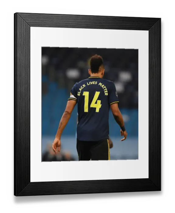 Framed Print : Arsenal's Aubameyang Faces Off Against Manchester City: Premier League Showdown 2019-2020