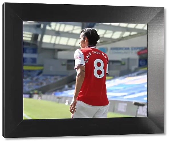 Empty Stands: Dani Ceballos of Arsenal in Action against Brighton & Hove Albion, Premier League 2019-2020