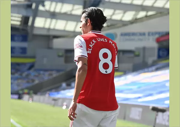 Empty Stands: Dani Ceballos of Arsenal in Action against Brighton & Hove Albion, Premier League 2019-2020