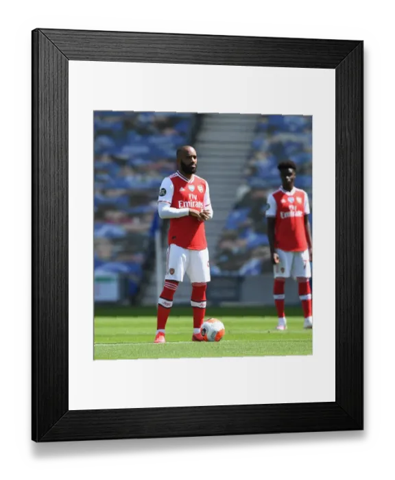 Framed Print : Arsenal's Alex Lacazette at Empty Brighton Stadium - Premier League 2019-2020