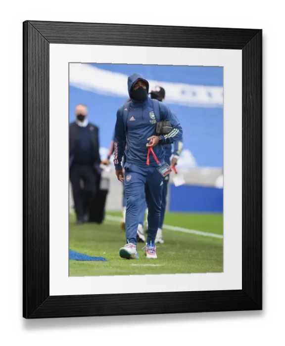 Framed Print : Arsenal's Alex Lacazette Prepares for Brighton Clash Amid Empty Stadiums (Brighton vs. Arsenal, 2019-2020) Framed Print : Arsenal's Alex Lacazette Prepares for Brighton Clash Amid Empty Stadiums (Brighton vs. Arsenal, 2019-2020)