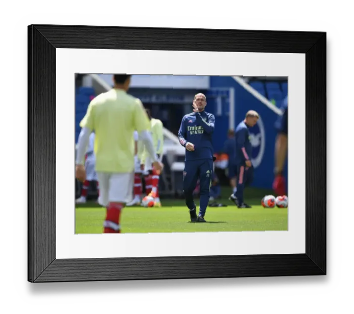 Framed Print : Arsenal's Freddie Ljungberg at Empty Brighton Stadium - Premier League 2019-2020