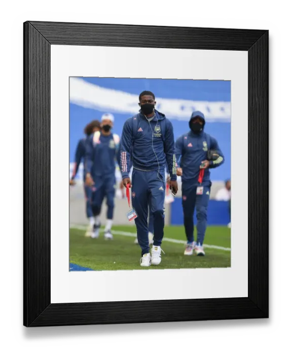 Framed Print : Arsenal's Ainsley Maitland-Niles at Empty Brighton Stadium - Premier League 2019-2020