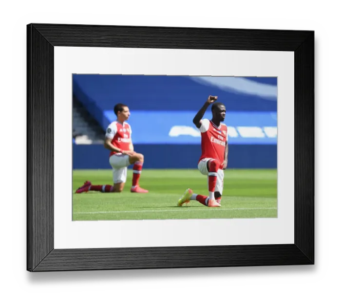 Framed Print : Empty Stands: Pepe Takes a Knee as Arsenal Face Brighton in Pandemic-Hit Premier League Framed Print : Empty Stands: Pepe Takes a Knee as Arsenal Face Brighton in Pandemic-Hit Premier League