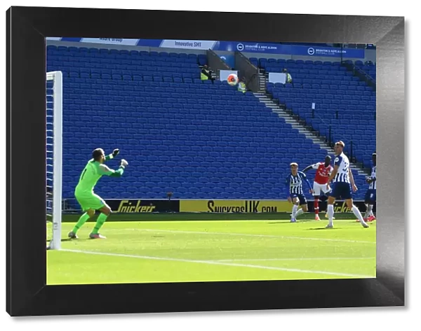 Pepe Scores the Lone Goal: Brighton vs. Arsenal in Empty Premier League Stadium (2020)