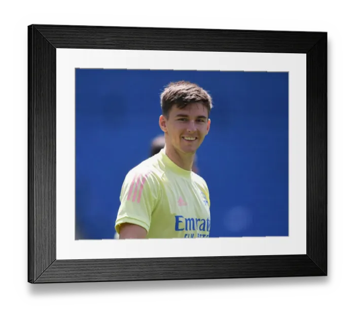 Framed Print : Arsenal's Kieran Tierney Readies for Empty Brighton Clash, 2019-2020 Premier League